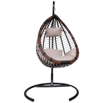 Кресло подвесное Шарм арт.D159-МТ003 цв.корзины коричневый, цв.подушки бежевый Garden story